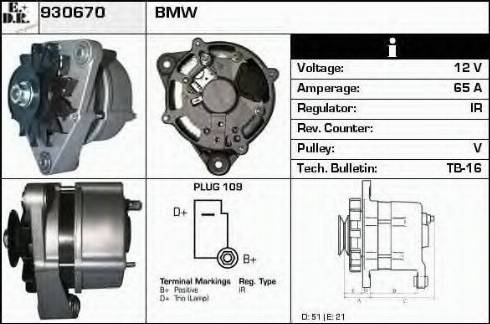 EDR 930670 - Alternator autospares.lv