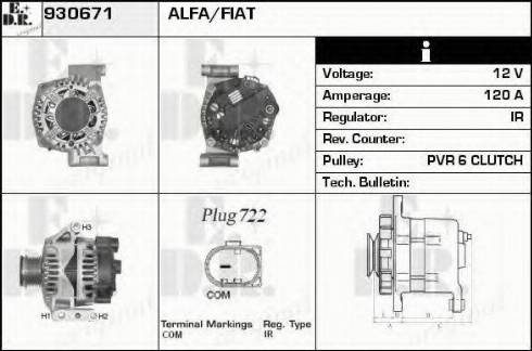 EDR 930671 - Alternator autospares.lv