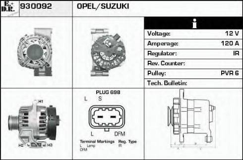 EDR 930092 - Alternator autospares.lv