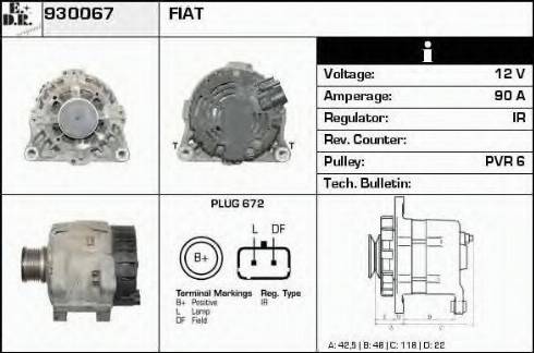 EDR 930067 - Alternator autospares.lv