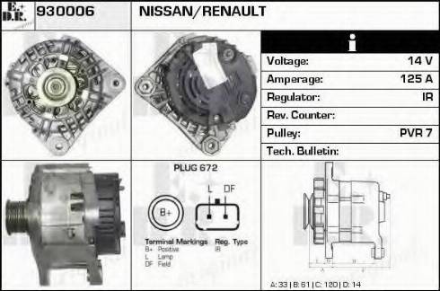 EDR 930006 - Alternator autospares.lv