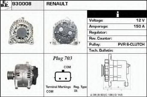 EDR 930008 - Alternator autospares.lv