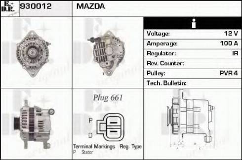 EDR 930012 - Alternator autospares.lv