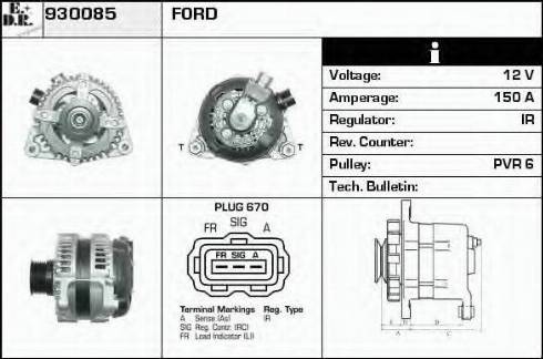 EDR 930085 - Alternator autospares.lv