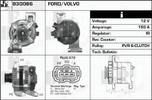 EDR 930086 - Alternator autospares.lv