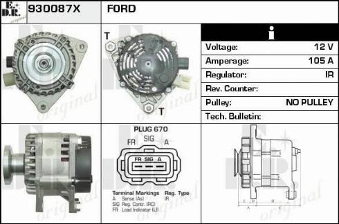 EDR 930087X - Alternator autospares.lv