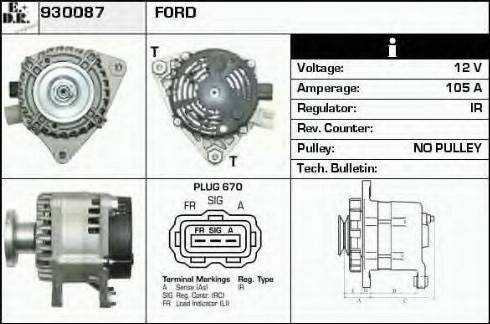 EDR 930087 - Alternator autospares.lv