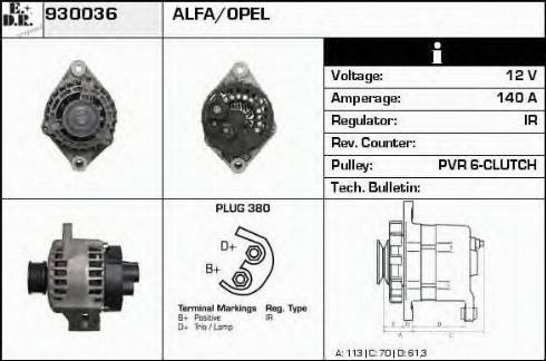 EDR 930036 - Alternator autospares.lv