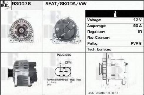 EDR 930078 - Alternator autospares.lv