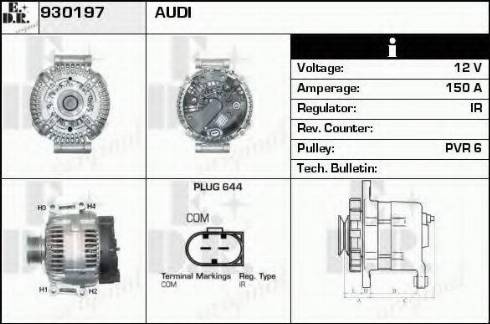 EDR 930197 - Alternator autospares.lv