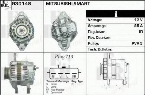 EDR 930148 - Alternator autospares.lv