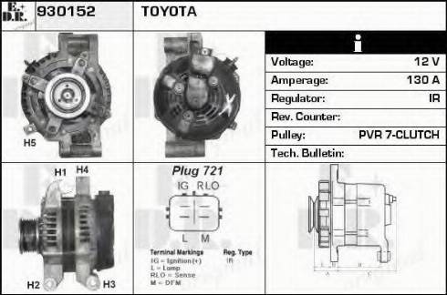 EDR 930152 - Alternator autospares.lv