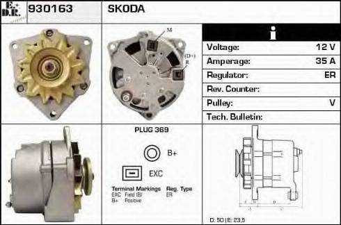 EDR 930163 - Alternator autospares.lv