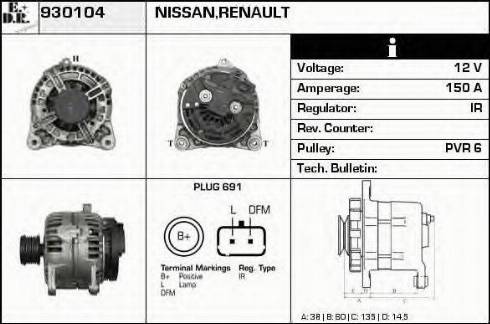 EDR 930104 - Alternator autospares.lv