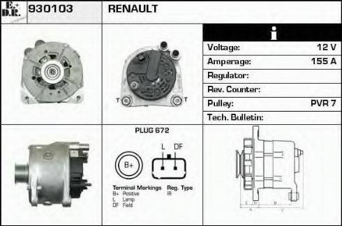 EDR 930103 - Alternator autospares.lv