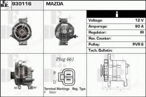 EDR 930116 - Alternator autospares.lv