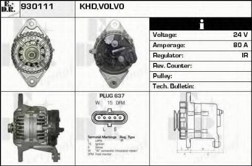 EDR 930111 - Alternator autospares.lv