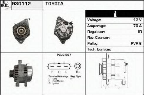 EDR 930112 - Alternator autospares.lv