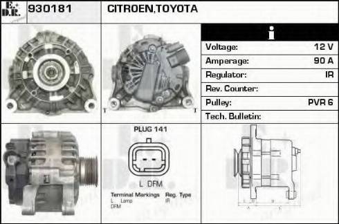 EDR 930181 - Alternator autospares.lv