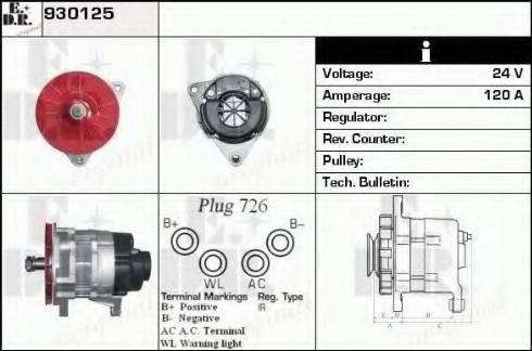 EDR 930125 - Alternator autospares.lv