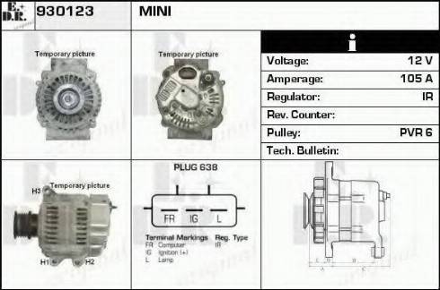 EDR 930123 - Alternator autospares.lv