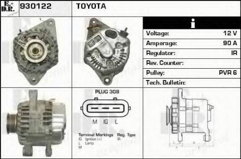 EDR 930122 - Alternator autospares.lv