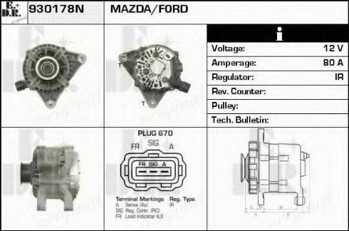 EDR 930178N - Alternator autospares.lv