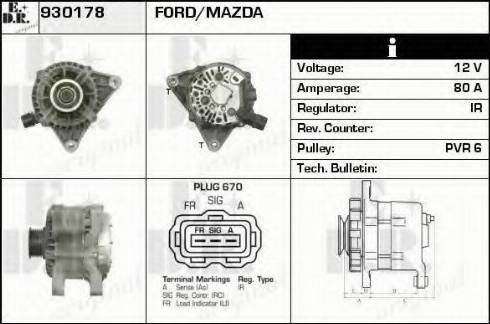 EDR 930178 - Alternator autospares.lv