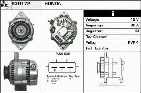 EDR 930172 - Alternator autospares.lv