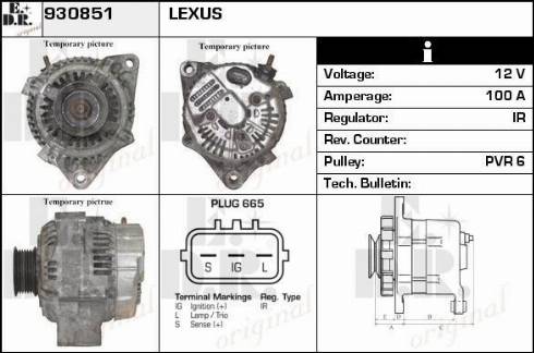 EDR 930851 - Alternator autospares.lv