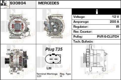 EDR 930804 - Alternator autospares.lv