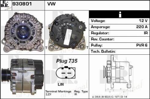EDR 930801 - Alternator autospares.lv