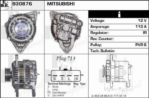 EDR 930876 - Alternator autospares.lv