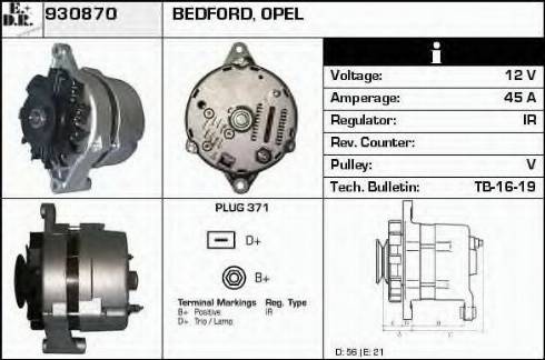 EDR 930870 - Alternator autospares.lv