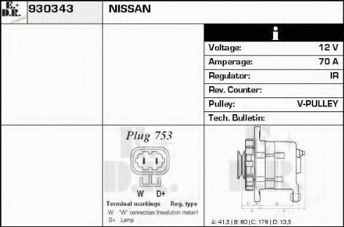 EDR 930343 - Alternator autospares.lv