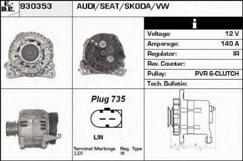 EDR 930353 - Alternator autospares.lv