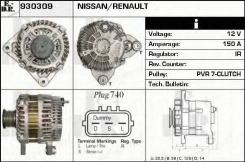 EDR 930309 - Alternator autospares.lv