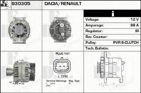 EDR 930305 - Alternator autospares.lv