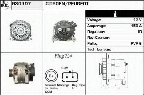 EDR 930307 - Alternator autospares.lv