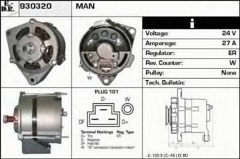 EDR 930320 - Alternator autospares.lv