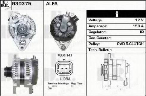 EDR 930375 - Alternator autospares.lv