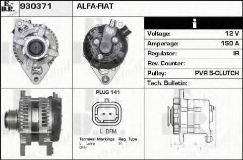 EDR 930371 - Alternator autospares.lv