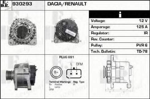 EDR 930293 - Alternator autospares.lv