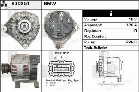 EDR 930251 - Alternator autospares.lv