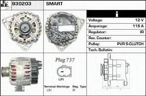 EDR 930203 - Alternator autospares.lv