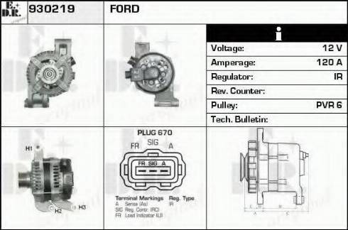 EDR 930219 - Alternator autospares.lv