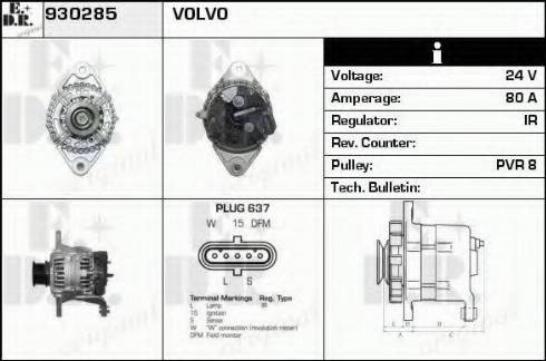 EDR 930285 - Alternator autospares.lv