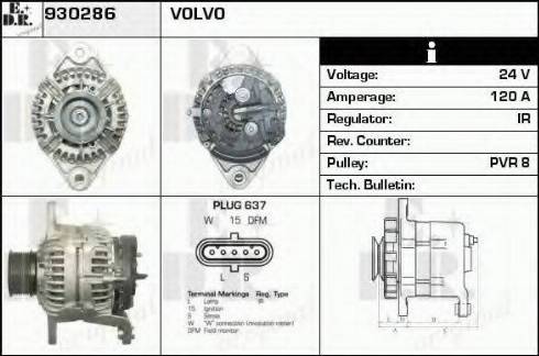 EDR 930286 - Alternator autospares.lv