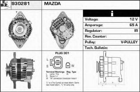 EDR 930281 - Alternator autospares.lv