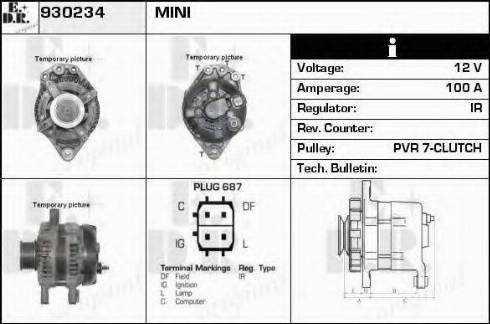 EDR 930234 - Alternator autospares.lv